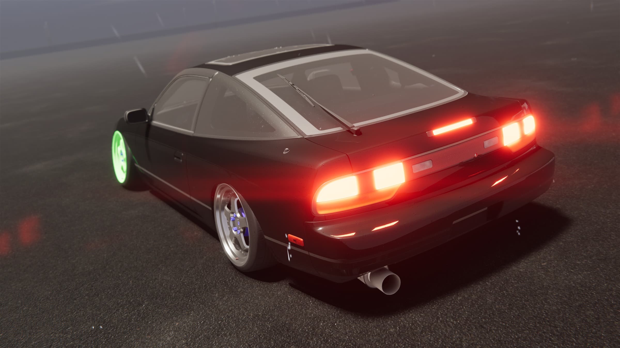 Current in-game Project Tourge car photographed in heavy rain